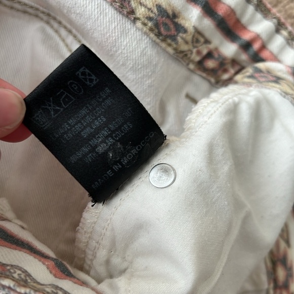 Isabel Marant Etoile Printed Striped Tribal Straight Leg Mid Rise Crop Jeans - Picture 7 of 10